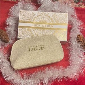 Christian Dior Sparkly Gold Makeup Pouch, NEW in Box, Ltd Edition 💗💘